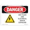 Signmission OSHA Danger Sign, 7" Height, 10" Width, Rigid Plastic, ARC Flash And Electrical Shock, Landscape OS-DS-P-710-L-2236 - alternate 1